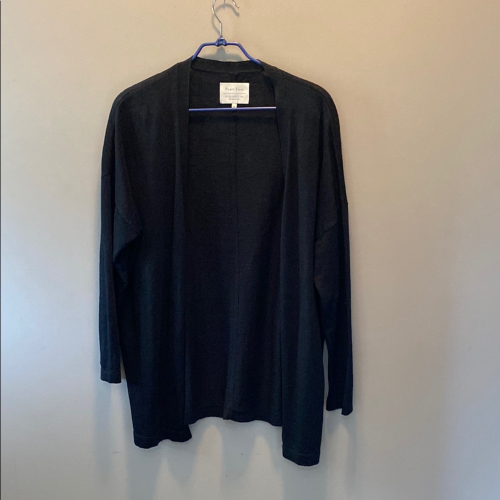 Black Open Front Cardigan